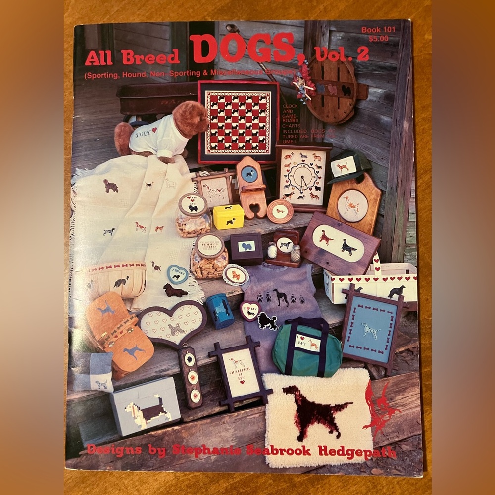 Dog counted cross stitch pattern book from 1985